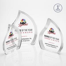 Pettit Full Color  Clear Flame Acrylic Trophy - Employee Awards
