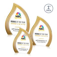 Pettit Schneider Full Color Gold Flame Acrylic Trophy - Custom Trophies