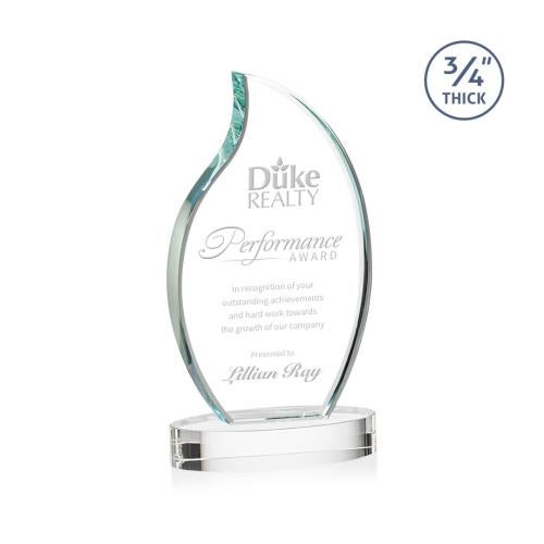 Awards and Plaques - Crystal Trophies - Summers on Alberton Base Clear Flame Crystal Trophy