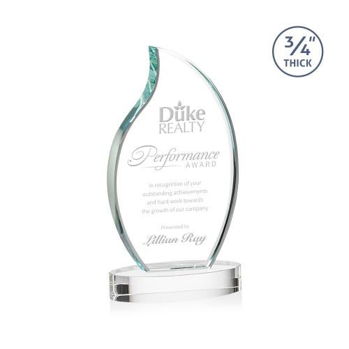 Awards and Plaques - Crystal Trophies - Summers on Alberton Base Clear Flame Crystal Trophy