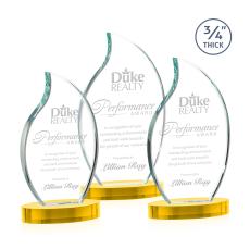 Summers on Alberton Base Gold Flame Crystal Trophy - Crystal Trophies