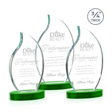 Summers on Alberton Base Green Flame Crystal Trophy - Crystal Trophies