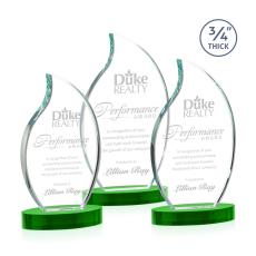 Summers on Alberton Base Green Flame Crystal Trophy - Crystal Trophies