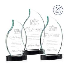 Summers on Alberton Base Black Flame Crystal Trophy - Crystal Trophies