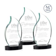 Summers on Alberton Base Black Flame Crystal Trophy - Crystal Trophies