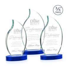 Summers on Alberton Base Blue Flame Crystal Trophy - Crystal Trophies