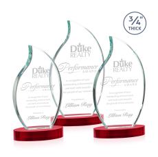 Summers on Alberton Base Red Flame Crystal Trophy - Crystal Trophies