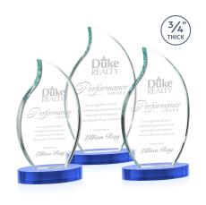 Summers on Alberton Base Sky Blue Flame Crystal Trophy - Crystal Trophies