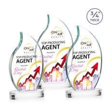 Summers Full Color on Alberton Base Clear Flame Crystal Trophy - Crystal Trophies