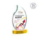 Summers Full Color on Alberton Base Gold Flame Crystal Trophy