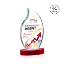 Summers Full Color on Alberton Base Red Flame Crystal Trophy
