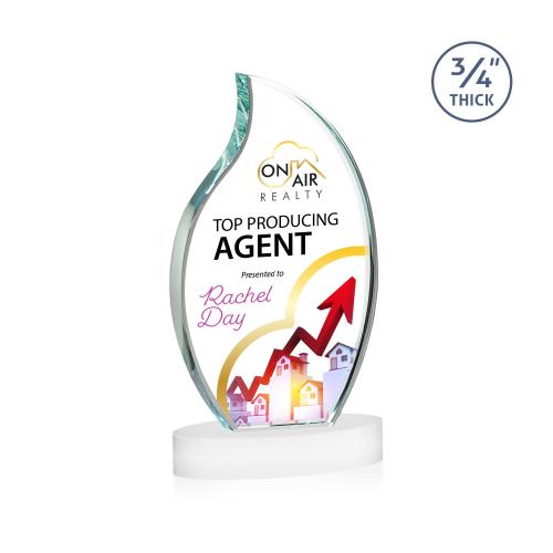 Awards and Plaques - Crystal Trophies - Summers Full Color on Alberton Base Fagan Flame Crystal Trophy