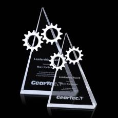 Pollard Gear Pyramid Crystal Trophy - Crystal Trophies