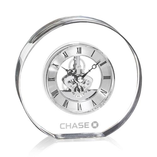 Awards and Plaques - Crystal Trophies - Hanks Clock - Silver