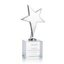 Spicer Chrome Star on Square Crystal Base - Clear