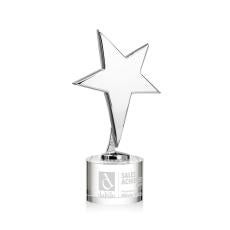Spicer Chrome Star on Round Base - Clear - Trophies