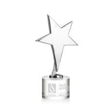 Spicer Chrome Star on Round Base - Clear - Trophies