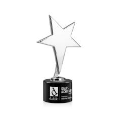Spicer Chrome Star on Round Base - Black - Trophies
