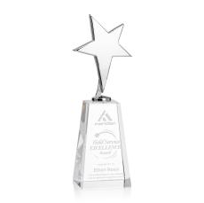 Spicer Chrome Star on Tall Crystal Base - Clear - Trophies