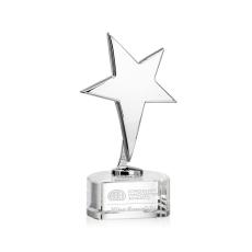 Spicer Chrome Star on Half Round Base - Clear - Trophies