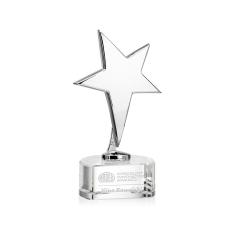 Spicer Chrome Star on Half Round Base - Clear - Trophies