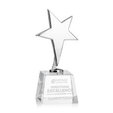 Spicer Chrome Star on Small Crystal Base - Clear - Trophies
