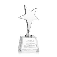 Spicer Chrome Star on Small Crystal Base - Clear - Trophies