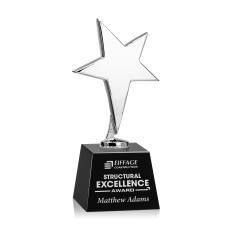 Spicer Chrome Star on Small Crystal Base - Black - Trophies