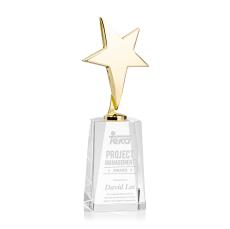 Spicer Gold Star on Chandler Base - Clear - Trophies