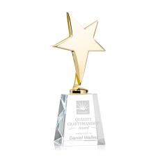 Spicer Gold Star on Medium Crystal Base - Clear - Trophies