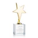 Spicer Gold Star on Square Crystal Base - Clear