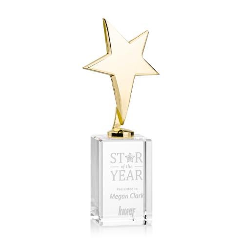 Trophies - Star Trophies - Spicer Gold Star on Gibbons Base - Clear