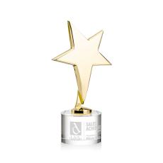 Spicer Gold Star on Round Base - Clear - Trophies