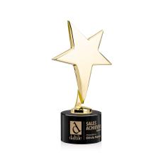 Spicer Gold Star on Round Base - Black - Star Trophies
