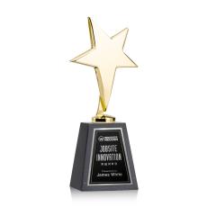 Spicer Gold Star on Tall Marble Base - Black - Trophies