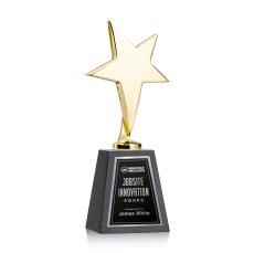 Spicer Gold Star on Tall Marble Base - Black - Trophies