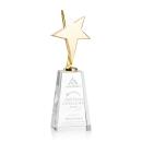 Spicer Gold Star on Tall Crystal Base - Clear