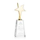 Spicer Gold Star on Tall Crystal Base - Clear