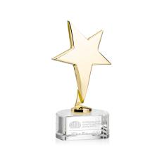 Spicer Gold Star on Half Round Base - Clear - Trophies