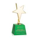 Spicer Gold Star on Small Crystal Base - Green