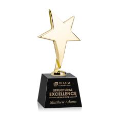Spicer Gold Star on Small Crystal Base - Black - Trophies