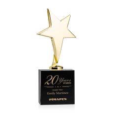 Spicer Gold Star on Woodlawn Base - Black - Trophies