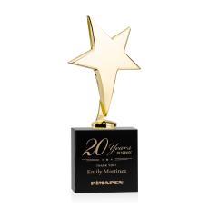 Spicer Gold Star on Woodlawn Base - Black - Trophies