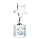 Spicer Chrome Star Full Color on Square Crystal Base Clear Metal Trophy
