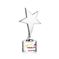 Spicer Chrome Star Full Color on Round Base Clear Metal Trophy - Trophies