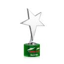 Spicer Chrome Star Full Color on Round Base Green Metal Trophy