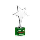 Spicer Chrome Star Full Color on Round Base Green Metal Trophy
