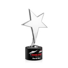 Spicer Chrome Star Full Color on Round Base Black Metal Trophy - Trophies