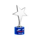 Spicer Chrome Star Full Color on Round Base Blue Metal Trophy