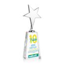 Spicer Chrome Star Full Color on Tall Crystal Base Clear Metal Trophy